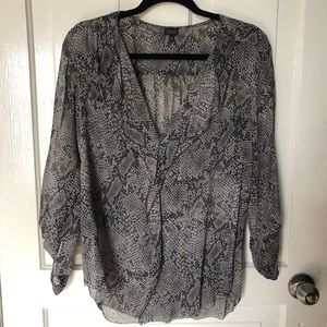 Babaton silk snakeskin print blouse, size medium.